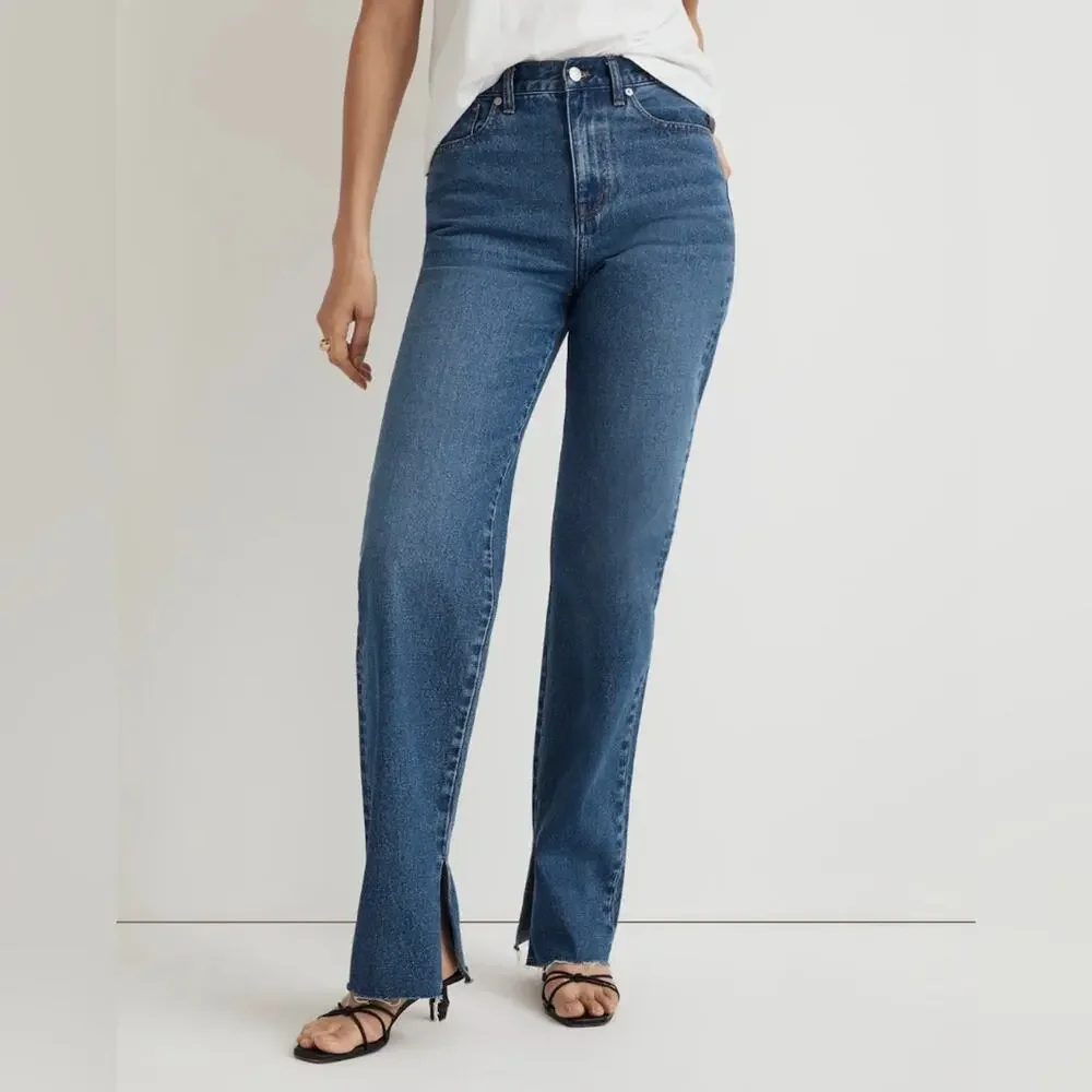 Madewell Baggy Straight high-rise blue jeans size 33 - Picture 3 of 8